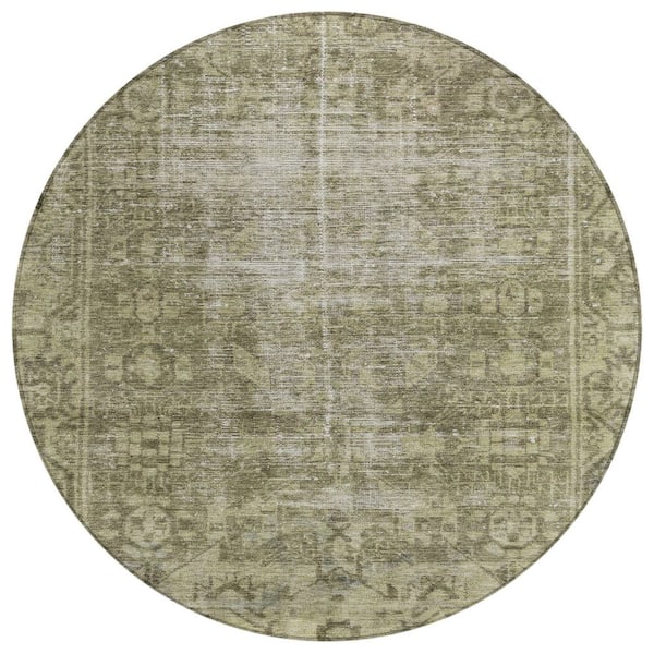 Addison Rugs Chantille Machine Washable Indoor/Outdoor Abstract ACN1228 Olive 8 ft. x 8 ft. Area Rug