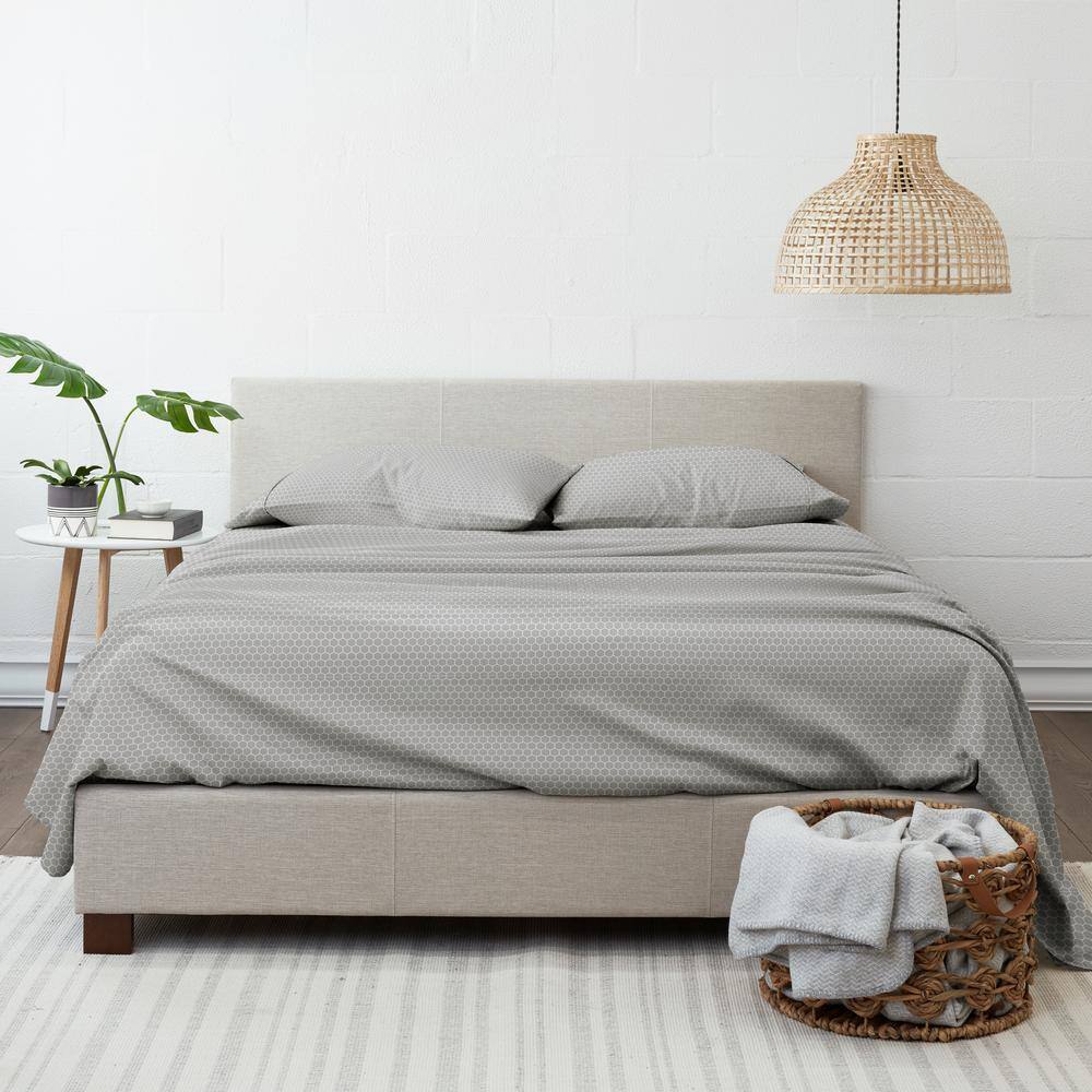 Gray Chevron Full Size Microfiber Bedding Set