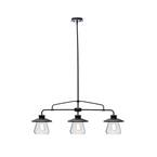 Nate 3-Light Oil Rubbed Bronze Pendant With Clear Glass Shades