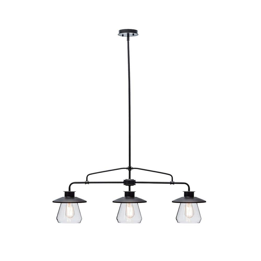 Globe Electric Nate 3-light Oil Rubbed Bronze Pendant With Clear Glass 