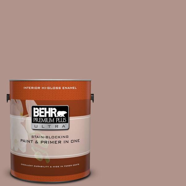 BEHR Premium Plus Ultra 1 gal. #180F-4 Desert Willow Hi-Gloss Enamel Interior Paint and Primer in One