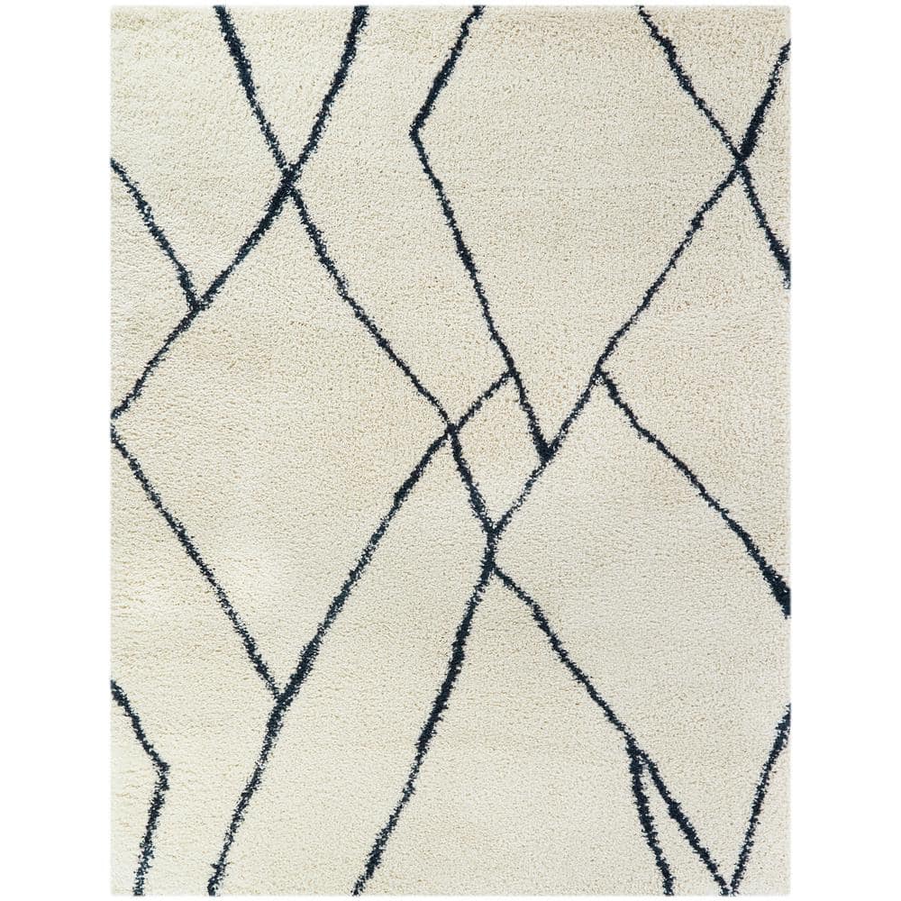 BALTA Ayden Navy 8 ft. x 10 ft. Abstract Shag Area Rug 3091702 The Home Depot