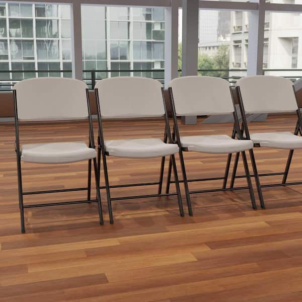 Lifetime Putty Metal Outdoor Safe Folding Chair (Set of 4) 80186