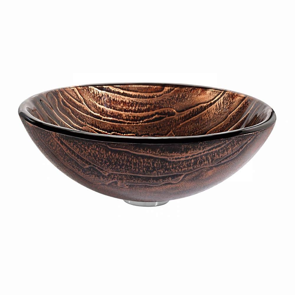 Gaia Copper-Brown Glass Circular Vessel Sink