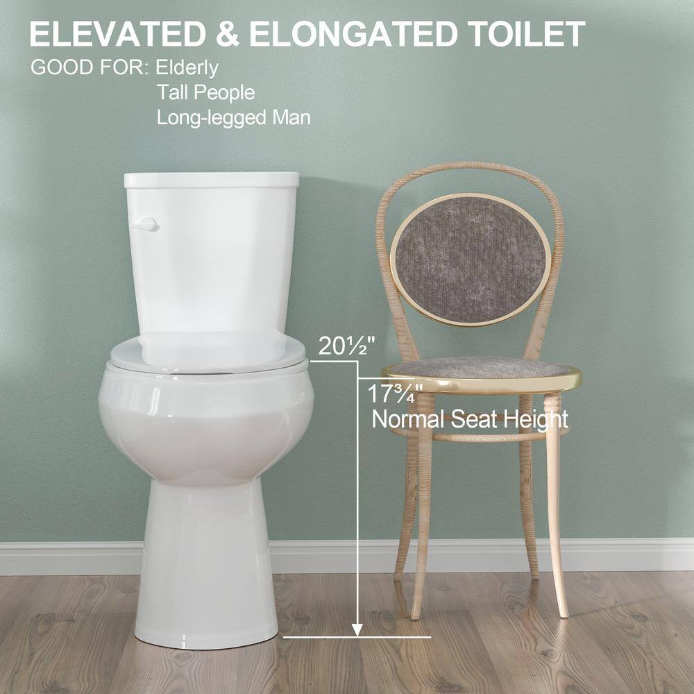 19" White Vitreous China Dual Flush Round Two-Piece Toilet