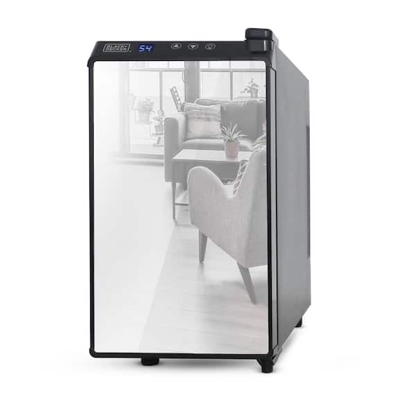 BLACK+DECKER 10 in. Wide Thermoelectric 8-Bottle Wine Cooler, Mirrored Door