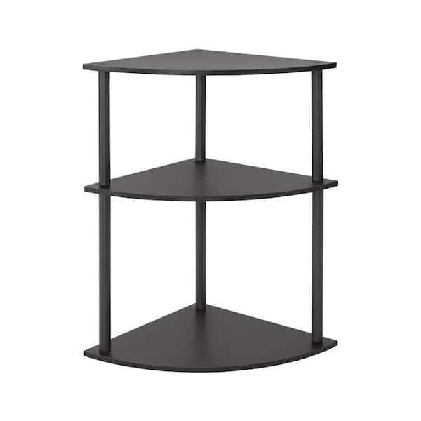 Black 11.8 in. x 19.5 in. Wood Rustic Desktop Corner Stand