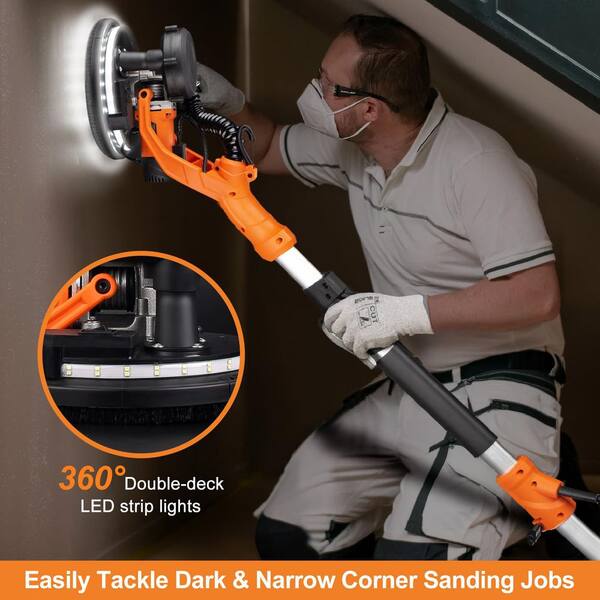 Laybus 63 in. Drywall Sander with Vacuum Dust Collection, LED