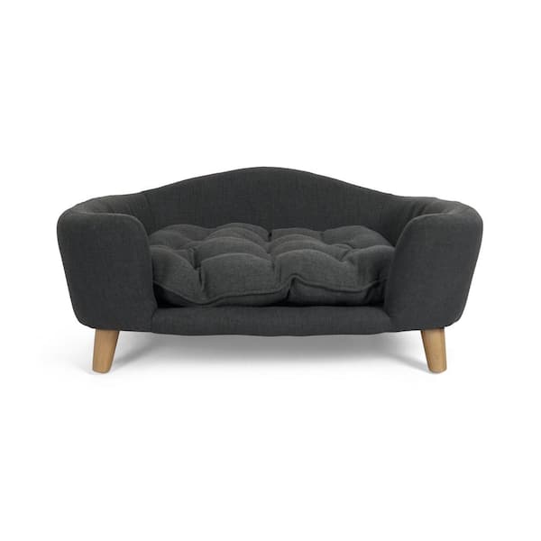 Noble House Ferncliffe Small Dark Grey Fabric Bed
