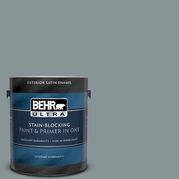 BEHR ULTRA 1 gal. #UL220-20 Atmospheric Satin Enamel Exterior Paint and Primer in One