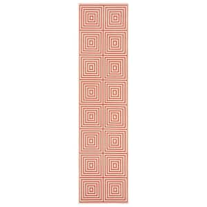 Linden Red/Cream 2 ft. x 8 ft. Geometric Multi-Squares Runner Rug