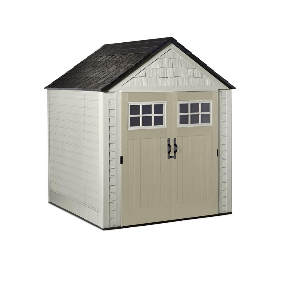 7 ft. W x 7 ft. D Durable Weather Resistant Plastic Outdoor Storage Shed, Sand 0.58 sq. ft. price history on PriceWatchPro