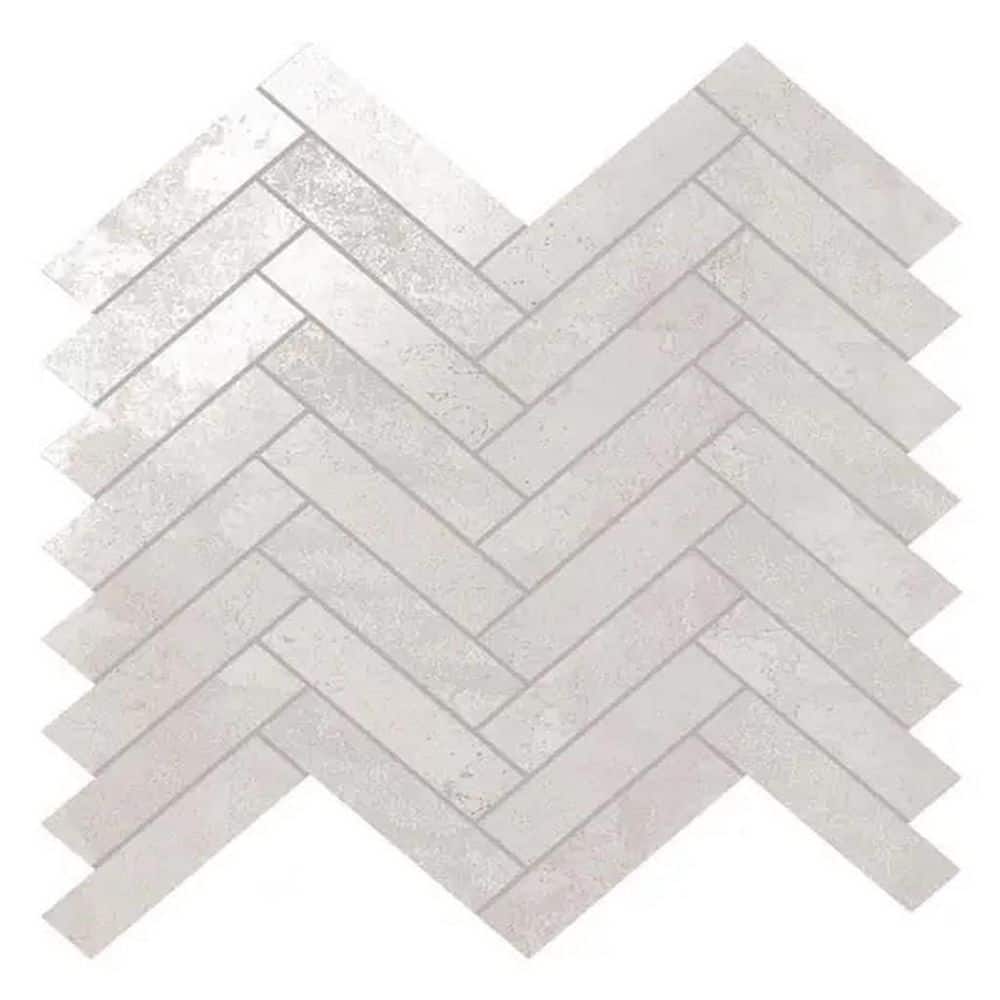 Nordel 4 x 5 in. White Matte Porcelain Herringbone Mosaic Wall and Floor Tile Sample price history on PriceWatchPro