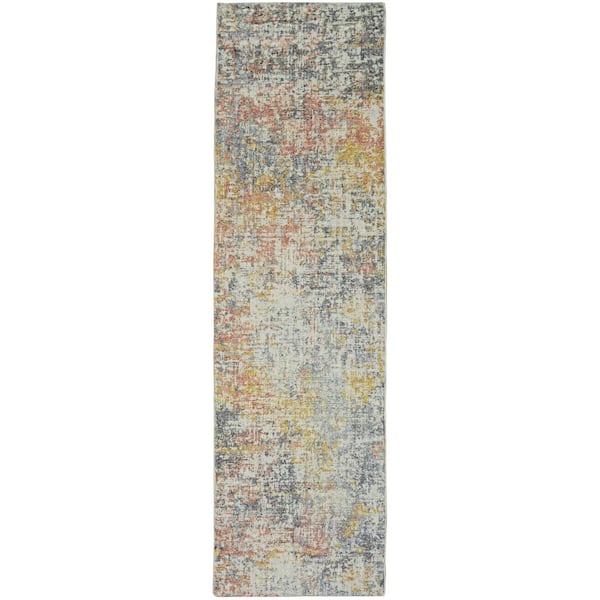 Maeva Ivory/Spice Gradient Vintage 2 ft. x 7 ft. Runner Rug