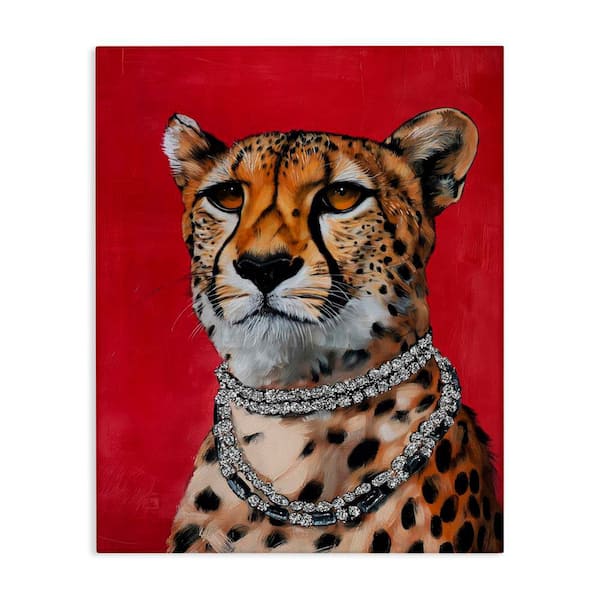 Leopard Royalty with Necklace by Svetlana Aleynikova Unframed Animal Graphic Art Print 20 in. x 16 in.