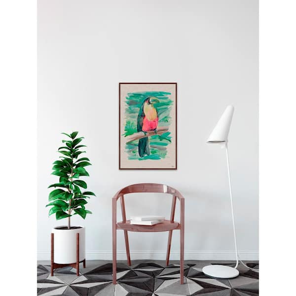 Unbranded 60 in. H x 40 in. W "Hello Toucan" by Julia Posokhova Framed Canvas Wall Art
