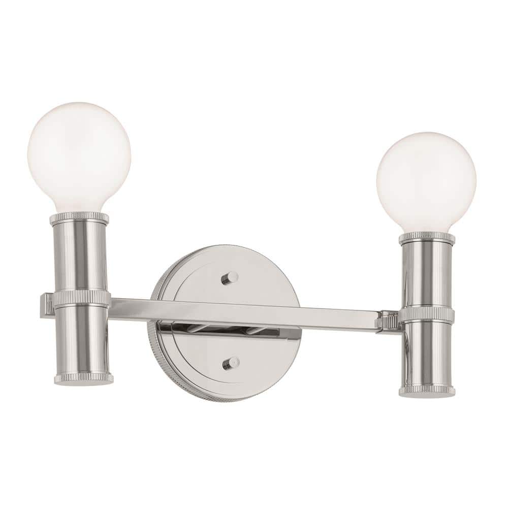 KICHLER Torche 13 in. 2Light Polished Nickel Modern Bathroom Vanity