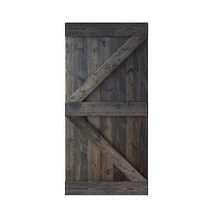 K Series 42 in. x 84 in. Carbon Grey DIY Knotty Pine Wood Barn Door Slab