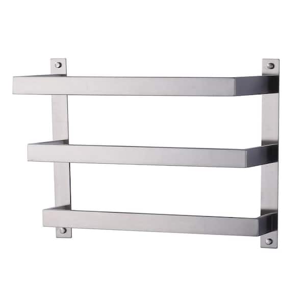 20 in. Wall Mount Stainless Steel 3-Tier Bathroom Towel Rack Towel Rod Holder in Brushed Nickel