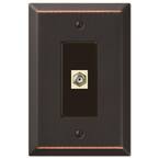 Oversized 1 Gang Coax Steel Wall Plate - Aged Bronze