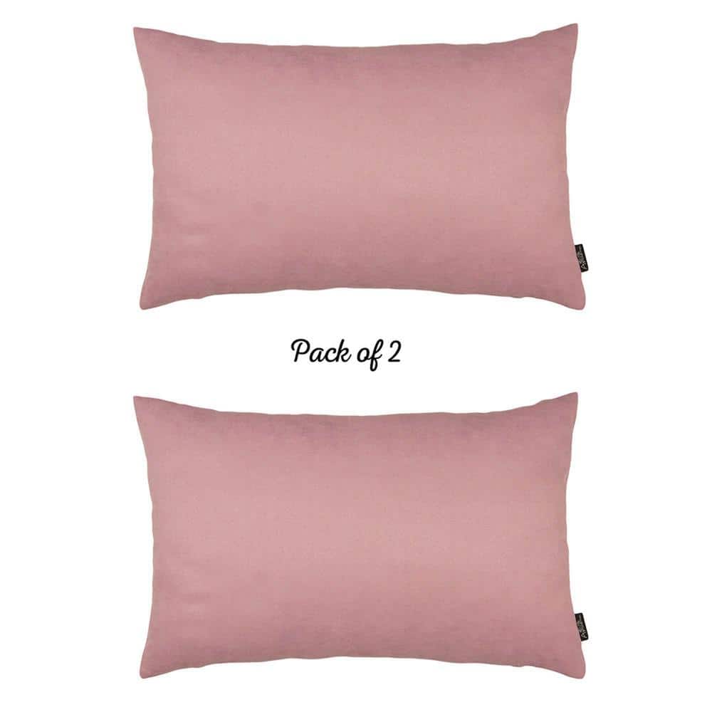 Light Pink Polyester Lumbar Pillow Covers Set of 2