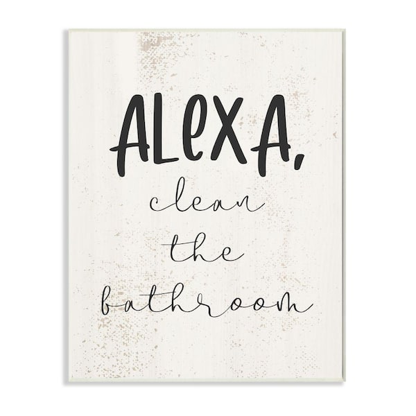 Modern Clean Bathroom Sign Technology Humor by Daphne Polselli Unframed Print Abstract Wall Art 10 in. x 15 in.