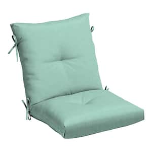 Plush Blowfill Dining Chair Cushion 21 in. x 21 in., Aqua Leala