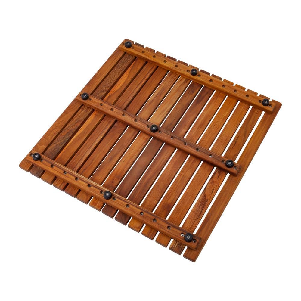 Nordic Teak 19.6" Square Oiled Shower Mat