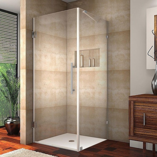 Aston Aquadica 30 in. x 72 in. Frameless Square Shower Enclosure in Chrome with Clear Glass