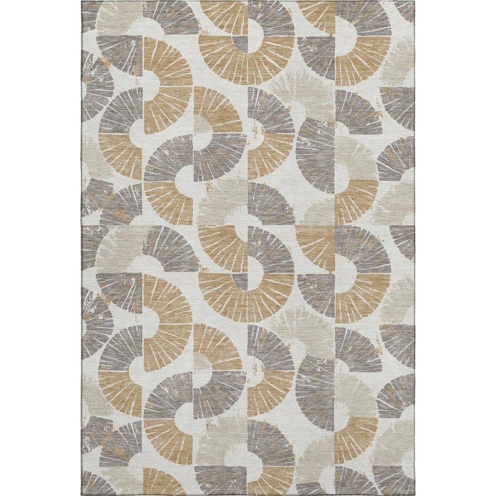Mayfield Premium Machine Washable Abstract AMF2462 Ivory 8 ft. x 10 ft. Area Rug price history on PriceWatchPro