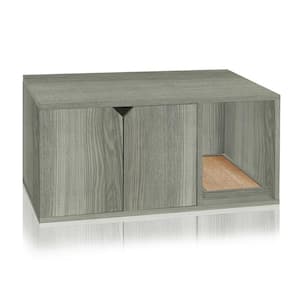Eco zBoard Grey Modern Cat Litter Box Enclosure Furniture