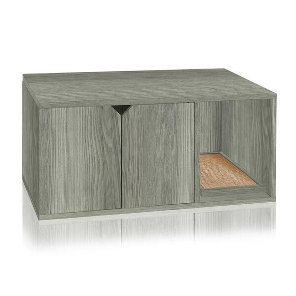 Way Basics Eco zBoard Grey Modern Cat Litter Box Enclosure Furniture