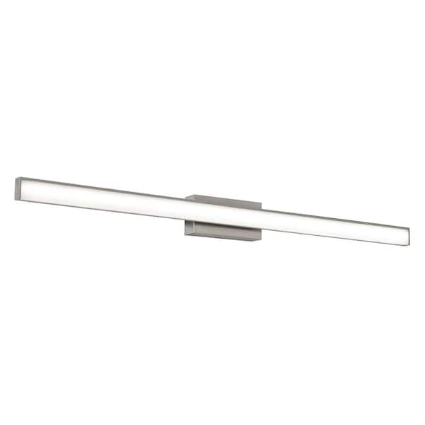 AFX Tonya 36 in. 1-Light Satin Nickel White Acrylic Shade LED Vanity Light