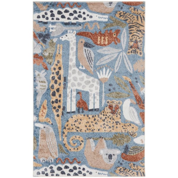 Nourison Astra Machine Washable Multicolor 2 ft. x 4 ft. Graphic Contemporary Area Rug