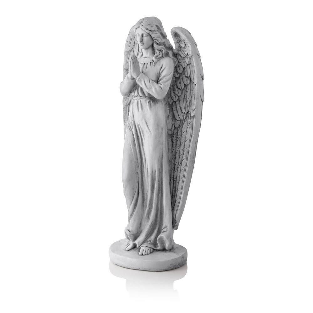 47" Tall Light Gray Praying Angel Polyresin Statue