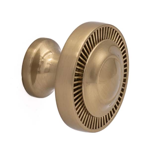 10-Pack Minted 1-1/2 in. (38 mm) Traditional Satin Brass Round Cabinet Knob