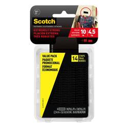 Scotch 1 in. x 3 in. Black Extreme Fastener Mounting Strips Value Pack, 14 Strips