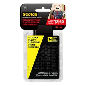 1 in. x 3 in. Black Extreme Mounting Strips Value Pack (14 Strips per Pack)