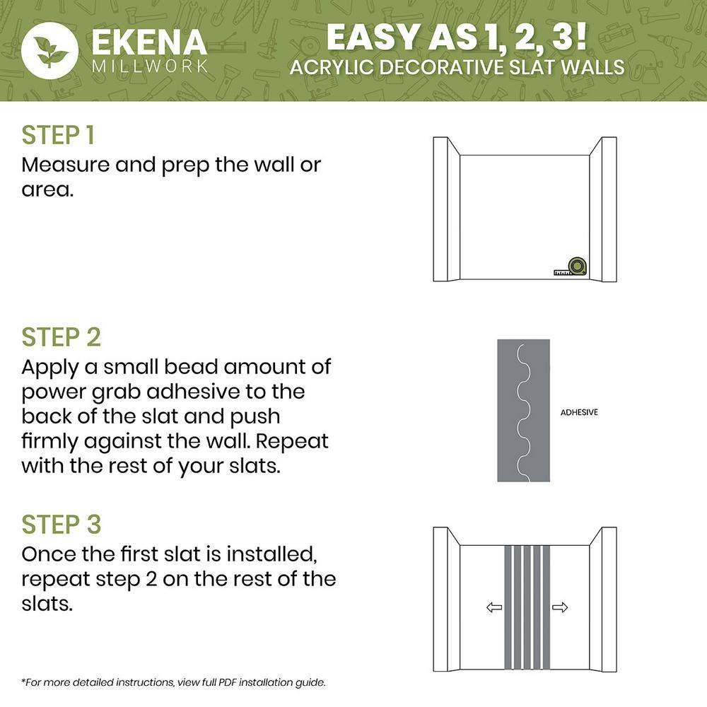 Adjustable White Acrylic Slat Wall Panel Kit