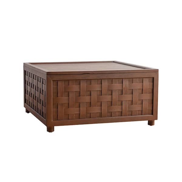 32in. Brown Farmhouse Square Solid Wood Coffee Table, 64in. Retro Rectangle Console Table with Storage for Living Room