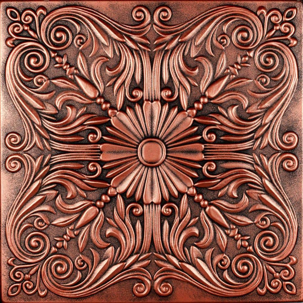 A La Maison Ceilings Spanish Silver Antique Copper 1.6 ft. x 1.6 ft ...