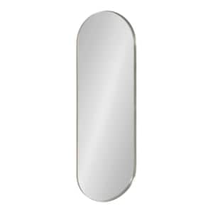 48.00 in. H x 16.00 in. W Rollo Modern Oval Framed Silver Accent Wall Mirror