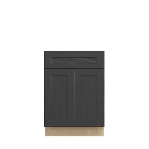 Kunal Kitchens Jamestown Recessed 24 in. W x 34.5 in. H x 18 in. D in Espresso Plywood Assembled Bath Base Cabinet