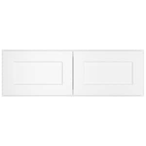 36-in. W x 24-in. D x 12-in. H in Shaker White Plywood Ready to Assemble Wall Bridge Kitchen Cabinet with 2 Doors