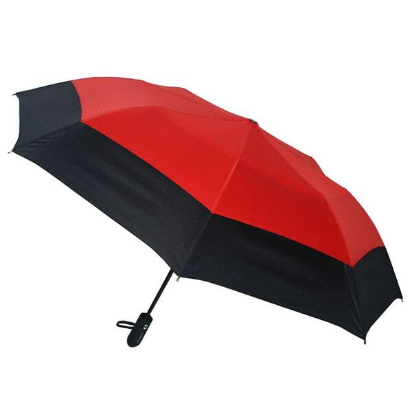 London Fog 46 in. Arc Windguard Auto Open Auto Close Sport Umbrella in Black/Red