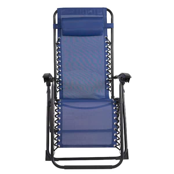 Patio Premier Metal Outdoor Recliner Gravity Chair in Blue