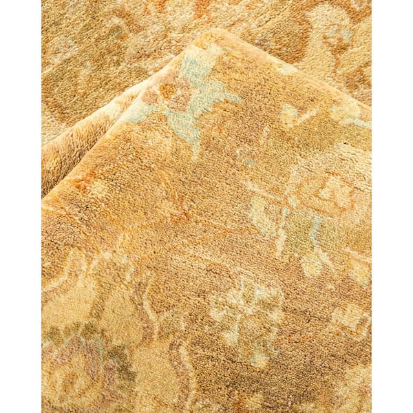 Mogul Green 6 x 11 Oriental Wool Indoor Runner Rug