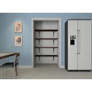 12 in. D x 48 in. W x 84 in. H Espresso Solid Wood Wall Mount Pantry Closet Kit