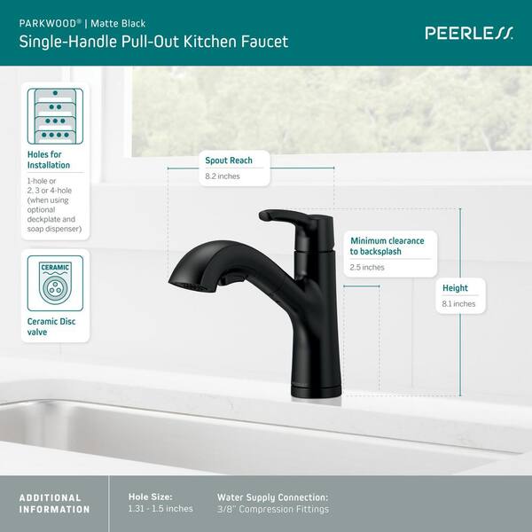 Peerless Parkwood Single-Handle Pull-Out Sprayer Kitchen Faucet in