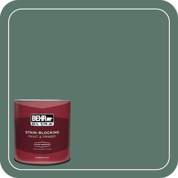BEHR ULTRA 1 qt. #S420-6 Pine Brook Extra Durable Flat Interior Paint & Primer